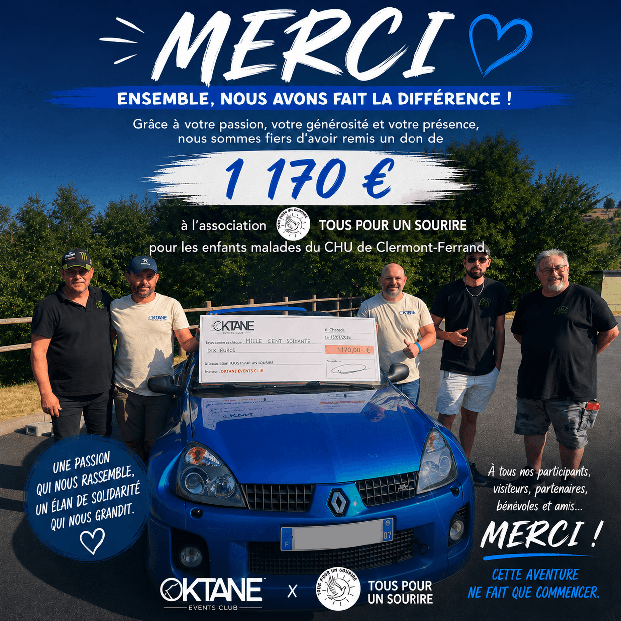 Remise de don de 1170€ à l'association Tous Pour Un Sourire